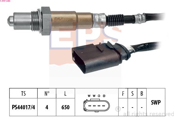 EPS 1.997.585 - Lambda Sensor parts5.com