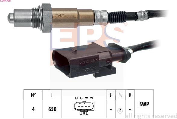 EPS 1.997.750 - Lambda Sensor parts5.com