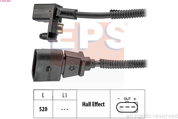 EPS 1.953.443 - Датчик импульсов, коленвал parts5.com