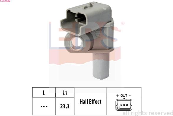 EPS 1.953.632 - Датчик, положение распределительного вала parts5.com