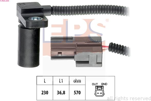 EPS 1.953.233 - Датчик частоты вращения, автоматическая коробка передач parts5.com