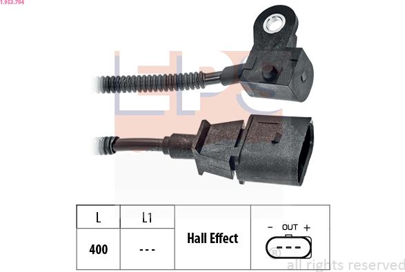 EPS 1.953.794 - Датчик, положение распределительного вала parts5.com