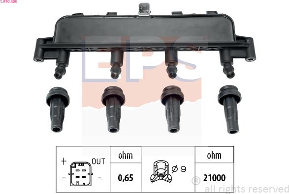 EPS 1.970.405 - Катушка зажигания parts5.com