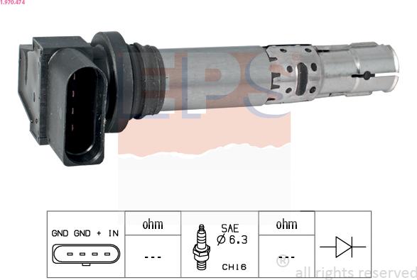 EPS 1.970.474 - Катушка зажигания parts5.com