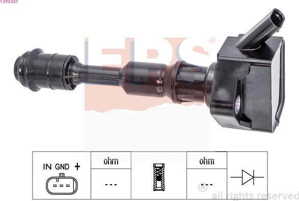 EPS 1.970.637 - Катушка зажигания parts5.com