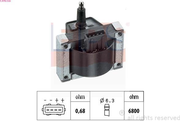 EPS 1.970.155 - Катушка зажигания parts5.com