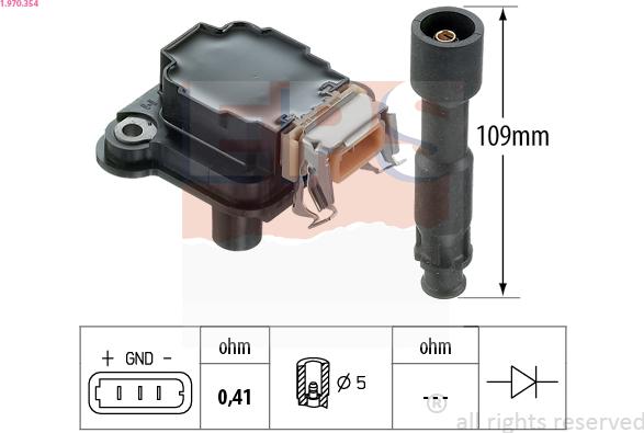 EPS 1.970.354 - Катушка зажигания parts5.com