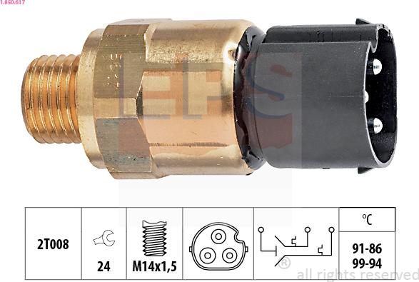 EPS 1.850.617 - Термовыключатель, вентилятор радиатора / кондиционера parts5.com