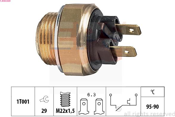 EPS 1.850.020 - Interruptor de temperatura, ventilador del radiador parts5.com