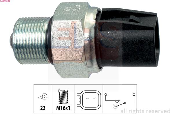 EPS 1.860.321 - Датчик, переключатель, фара заднего хода parts5.com