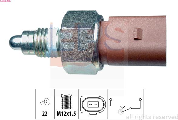 EPS 1.860.266 - Датчик, переключатель, фара заднего хода parts5.com