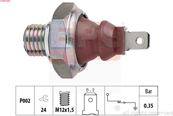 EPS 1.800.026 - Sender Unit, oil pressure parts5.com