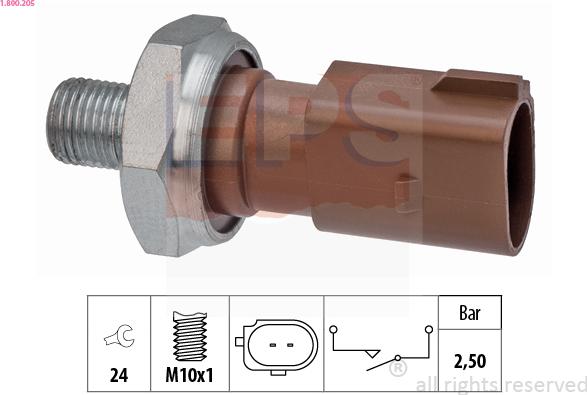 EPS 1.800.205 - Датчик, давление масла parts5.com