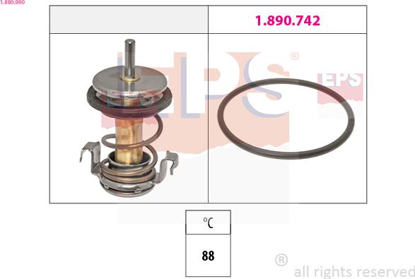 EPS 1.880.990 - Термостат, охлаждающая жидкость parts5.com