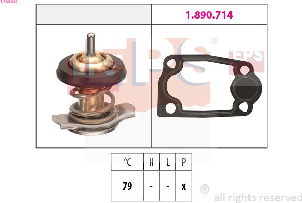 EPS 1.880.942 - Термостат, охлаждающая жидкость parts5.com