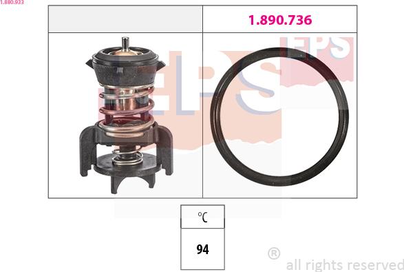 EPS 1.880.933 - Термостат, охлаждающая жидкость parts5.com