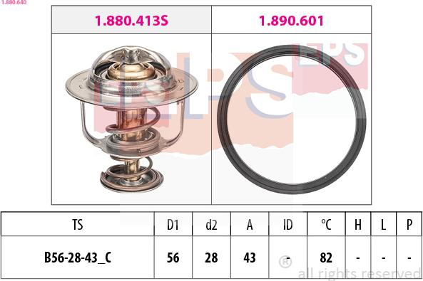 EPS 1.880.640 - Термостат, охлаждающая жидкость parts5.com