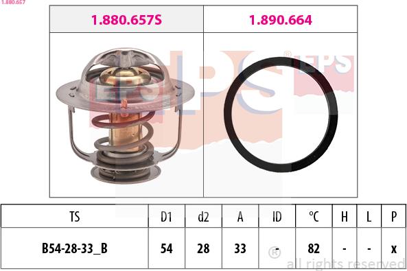 EPS 1.880.657 - Термостат, охлаждающая жидкость parts5.com