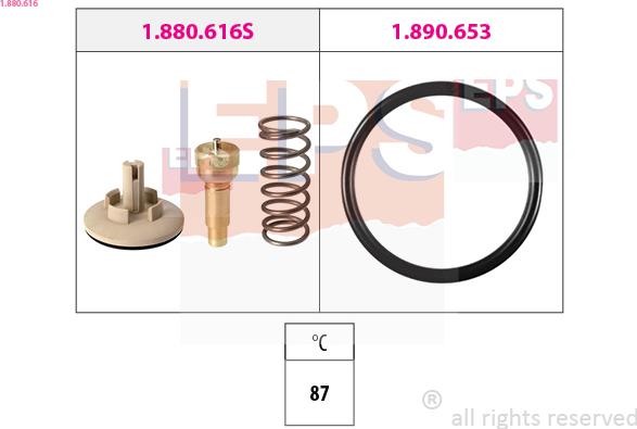 EPS 1.880.616 - Термостат, охлаждающая жидкость parts5.com