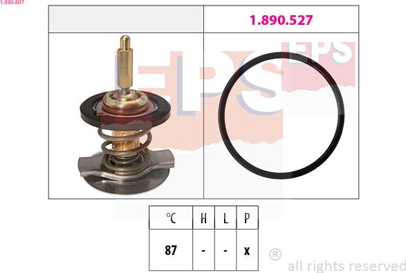 EPS 1.880.807 - Термостат, охлаждающая жидкость parts5.com