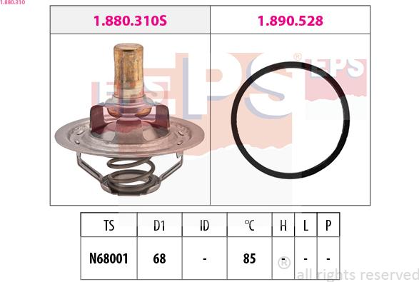 EPS 1.880.310 - Термостат, охлаждающая жидкость parts5.com