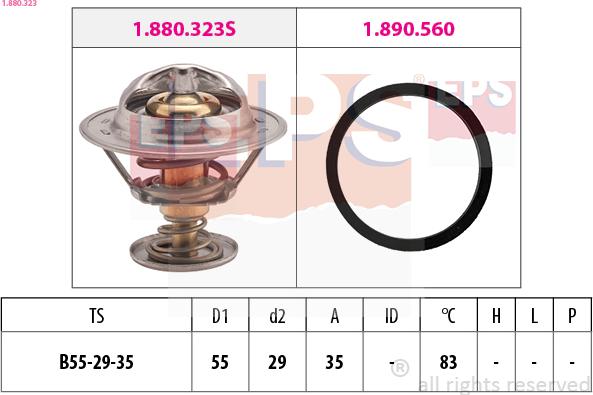 EPS 1.880.323 - Termostato, refrigerante parts5.com