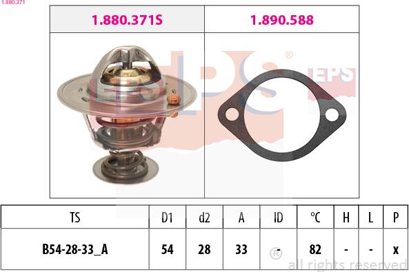 EPS 1.880.371 - Термостат, охлаждающая жидкость parts5.com