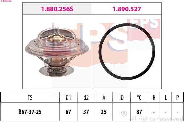 EPS 1.880.256 - Термостат, охлаждающая жидкость parts5.com