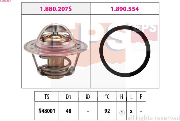 EPS 1.880.207 - Termostato, refrigerante parts5.com