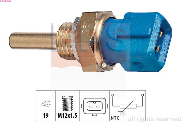 EPS 1.830.128 - Sensor, temperatura del aceite parts5.com