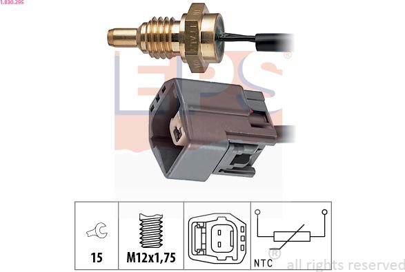 EPS 1.830.295 - Датчик, температура охлаждающей жидкости parts5.com