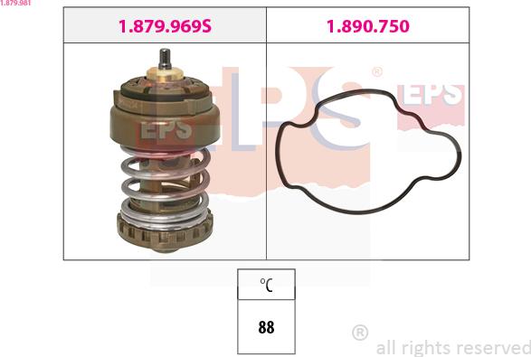 EPS 1.879.981 - Термостат, охлаждающая жидкость parts5.com