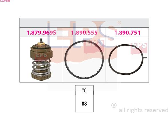 EPS 1.879.988 - Термостат, охлаждающая жидкость parts5.com