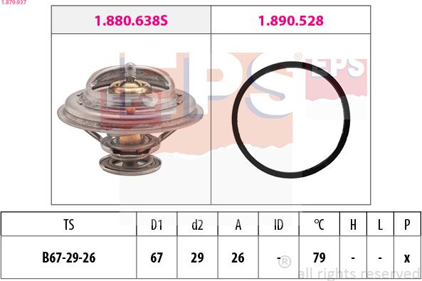 EPS 1.879.937 - Термостат, охлаждающая жидкость parts5.com