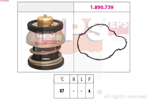 EPS 1.879.976 - Термостат, охлаждающая жидкость parts5.com