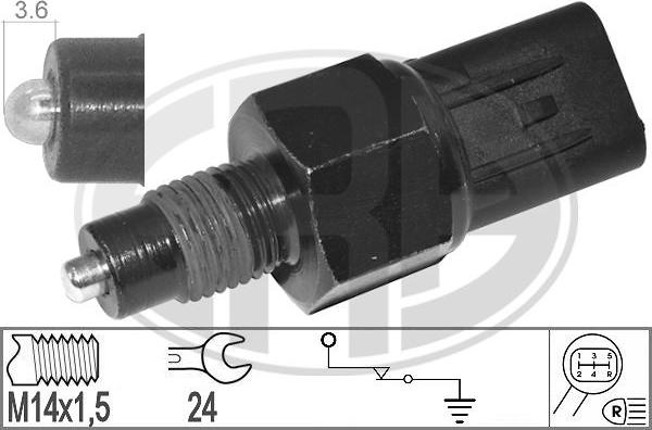 ERA 330569 - Датчик, переключатель, фара заднего хода parts5.com