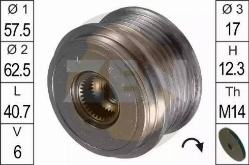 ERA 219039 - Шкив генератора, муфта parts5.com