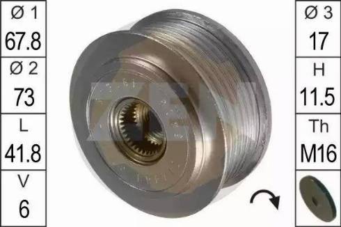 ERA 219037 - Шкив генератора, муфта parts5.com