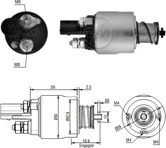 ERA ZM1498 - Тяговое реле, стартер parts5.com