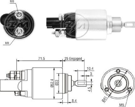 ERA ZM8381 - Тяговое реле, стартер parts5.com