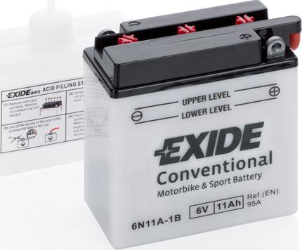 Exide 6N11A-1B - Стартерная аккумуляторная батарея, АКБ parts5.com