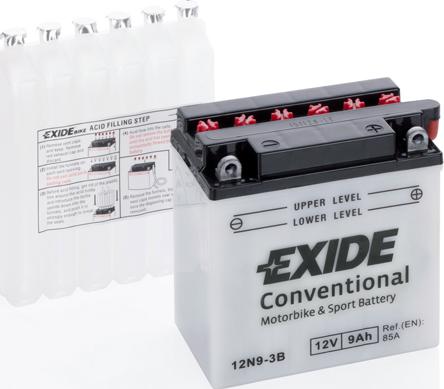 Exide 12N9-3B - Стартерная аккумуляторная батарея, АКБ parts5.com