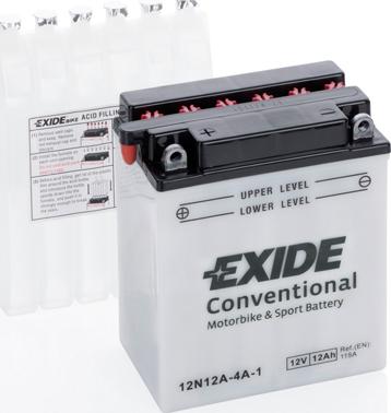 Exide 12N12A-4A-1 - Стартерная аккумуляторная батарея, АКБ parts5.com