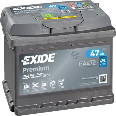 Exide EA472 - Стартерная аккумуляторная батарея, АКБ parts5.com