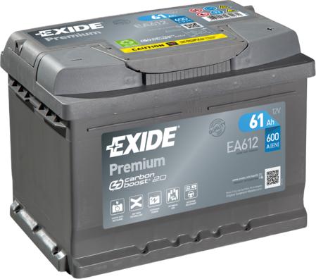 Exide EA612 - Стартерная аккумуляторная батарея, АКБ parts5.com
