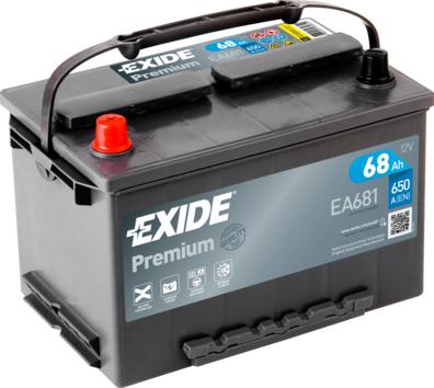 Exide _EA681 - Стартерная аккумуляторная батарея, АКБ parts5.com