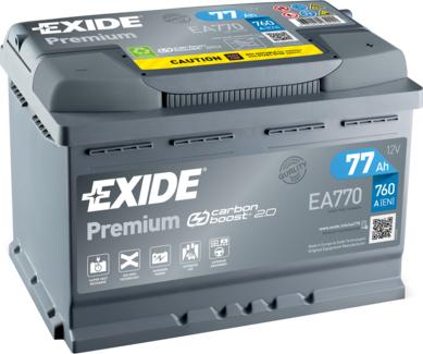Exide EA770 - Стартерная аккумуляторная батарея, АКБ parts5.com