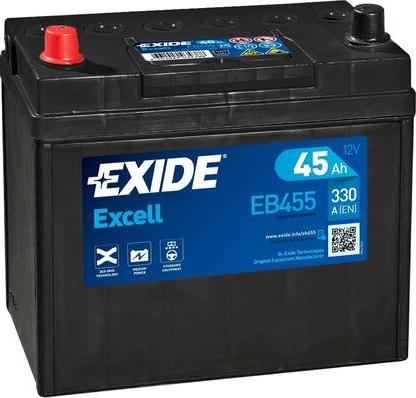 Exide EB455 - Стартерная аккумуляторная батарея, АКБ parts5.com