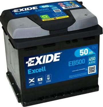 Exide EB500 - Стартерная аккумуляторная батарея, АКБ parts5.com