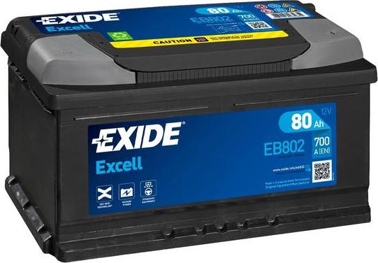 Exide EB802 - Стартерная аккумуляторная батарея, АКБ parts5.com